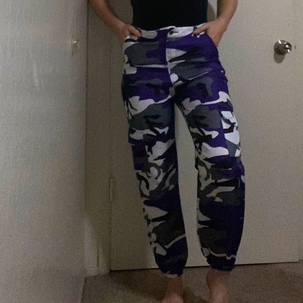 Purple camo joggers